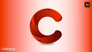 How to Make Letter C Logo Design in Illustrator Design 7 Lettermark Logo Series Codeigma Learning [upl. by Norha]