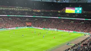 Incredible LOUD rendition of Allez Allez Allez by Liverpool in the Carabao Cup Final [upl. by Gnouv]