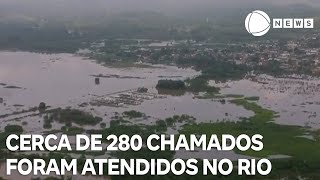 Cerca de 280 chamados foram atendidos pela Defesa Civil e Corpo de Bombeiros no Rio de Janeiro [upl. by Ramedlav]