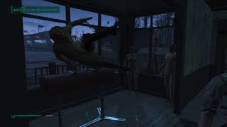 Fallout 4Vault Tec Rep getting GlItCh Aerobic [upl. by Einahpad]