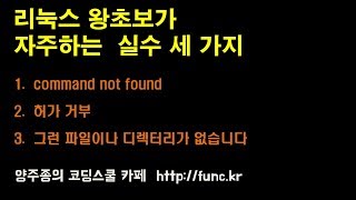 리눅스 왕초보가 자주하는 실수 세 가지  command no found  허가 거부  그런 파일이나 디렉터리 없습니다 [upl. by Naleag564]