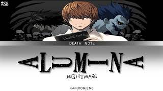 Death Note  Ending Full 1『Alumina』 by NIGHTMARE  Lyrics [upl. by Goles]