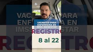 Así puedes hacer el registro para las vacantes de enfermería en el IMSSBienestar shorts [upl. by Aizirk843]