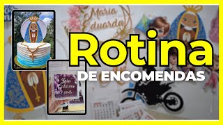 Rotina de encomendas  calendários  topos de bolo  lembrancinhas [upl. by Eetsirk714]