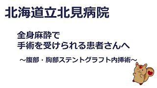 【道立病院局】全身麻酔で手術を受けられる患者さんへ～腹部・胸部ステントグラフト内挿術～【北見病院】 [upl. by Nillor28]