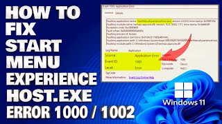 How To Fix StartMenuExperienceHostexe Error 100010002 on Windows 1110 Solution [upl. by Ayahsal]