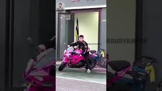 Pink Bike 2025😍🏍😎  rider yamaha bajaj thar mt09 shorts 675ss bike shorts shorts [upl. by Hadeis]