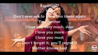 Tangled Mother Knows Best Lyric Video [upl. by Ycul]