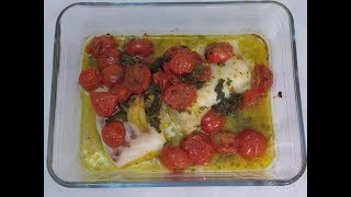 Recette de cabillaud au vin blanc tomates et basilic [upl. by Eellac156]