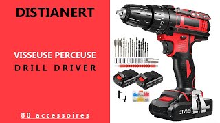 Visseuse Perceuse 21V Sans Fil 21 Accessoires DISTIANERT [upl. by Ynohtnakram]