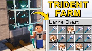 The BEST Trident Farm in Minecraft 121 Tutorial [upl. by Ellocin]