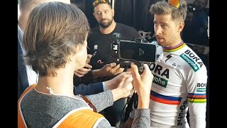 Peter Sagan with Fans  2019 Milan Sanremo Finish line [upl. by Freytag]