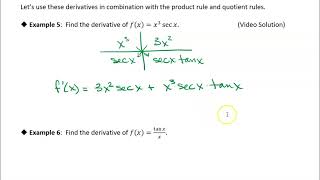 35 Derivatives of Trigonometric Functions Examples 5 and 6 [upl. by Ettevroc]