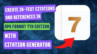 Citation Generator  Create APA Format 7th Edition Essays [upl. by Cela]