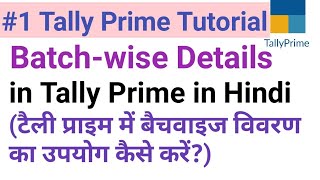 Batch wise details in Tally Prime  maintain Batch wise details in tally Prime in Hindi [upl. by Valerian982]