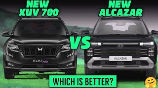 NEW ALCAZAR की बोलती बन्द XUV700 के सामने hyundai alcazarfacelift vs Mahindra xuv700 comparison [upl. by Hendren]