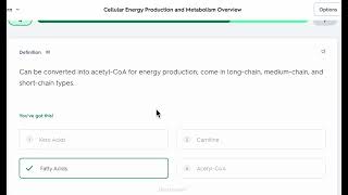 Cellular Energy Production and Metabolism Overview multiple choice questions [upl. by Prentice]