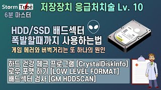 배드섹터 폭발할때까지 써보자 HDD SSD 배드섹터 검사 치료방법복구사용금지 크리스탈디스크인포로우포맷 하기 [upl. by Eyr]