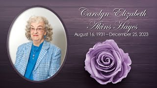 Carolyn Elizabeth Akins Hayes Funeral [upl. by Eednahs]