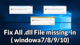 How to Fix All DLL files Missing Error in Windows PC windows 78110 [upl. by Phi85]