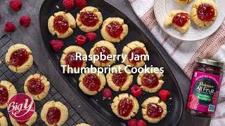 Raspberry Jam Thumbprint Cookies Recipe [upl. by Nenad]