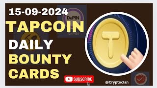 Tap Coin Daily Bounty 15 September  Tap Coin Daily Combo Today [upl. by Marino]