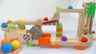 Marble Run Race ASMR☆Trix Track 2 Wooden Marble Course [upl. by Aivital734]