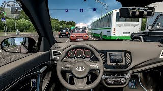 Lada Vesta SW Cross 18i  City Car Driving Steering Wheel  Normal Driving [upl. by Kalie]