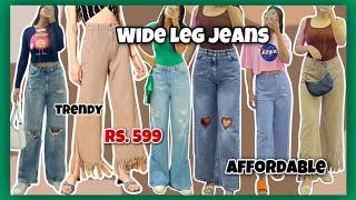 BEST TRENDY HIGH WAISTED JEANS HAUL  Myntra Haul  Rs599  WIDELEG Sassafaras Freakins Haul😍 [upl. by Debby]