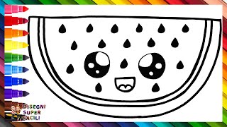 Disegna e Colora Frutti Carini 🍎🍌🍊🍐🍇🍉 Disegni per Bambini [upl. by Lukas]