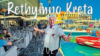 Rethymno Crete walking tour 4k Greece 2023 [upl. by Sikorski]