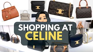 SHOPPING AT CELINE ❤️❤️❤️ Nano Belt Bag Luggage Tote Celine Mini Luggage Handbag Triomphe Bag 16 BAG [upl. by Oakman]