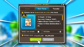 Maplestory Reboot  Star Forcing Berserked 22 OR TRACE [upl. by Eidas]