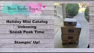 Holiday Mini Catalog Unboxing Sneak Peek Time Stampin Up [upl. by Asikal]