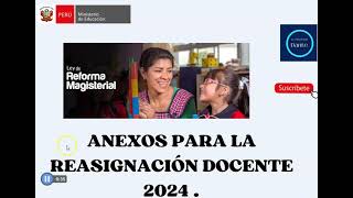 ANEXOS PARA PARTICIPAR EN EL PROCESO DE REASIGNACIÓN DOCENTE 2024 [upl. by Enimrac]