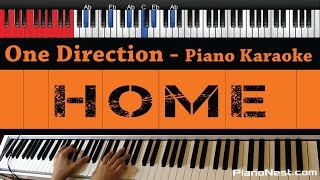 One Direction  Home  HIGHER Key Piano Karaoke  Sing Along [upl. by Ylerebmik]