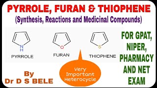 PYRROLE FURAN amp THIOPHENE Synthesis Reactions And Medicinal Compounds [upl. by Aman]