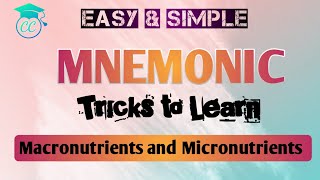 Easy amp Simple MNEMONIC Tricks to learn MACRONUTRIENTS and MICRONUTRIENTS 2020 [upl. by Aidahs]