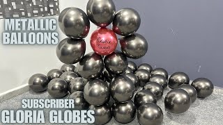 Metallic Balloons Popping By feet For Gloria GlobesBalloon stompingChrome Metallic Balloons [upl. by Anitsuj602]