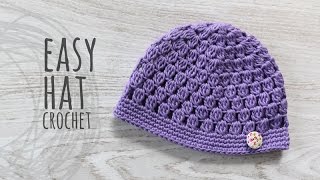 Tutorial Easy Crochet Hat [upl. by Nay]