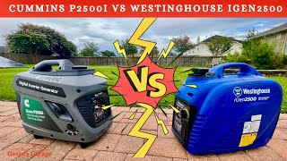 CUMMINS ONAN P2500I VS WESTINGHOUSE IGEN2500 Generator Review [upl. by Raseac20]