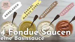 4 leckere Fondue  Raclette Saucen in 15 Minuten  einfaches Rezept [upl. by Otrebireh]