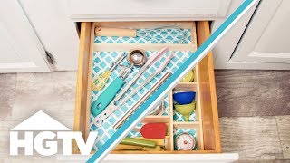 DIY Utensil Drawer Organizer  HGTV [upl. by Ahseim]