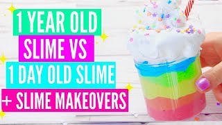 1 YEAR OLD SLIME VS 1 DAY OLD FAMOUS SLIME  MAKEOVER Fixing 1 Year Old Slime Fixing My First Slime [upl. by Hugh247]