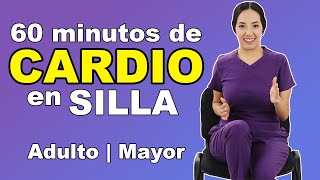 Rutina de CARDIO en Silla O de bajo impacto para Adultos Mayores  60 min [upl. by Behka391]