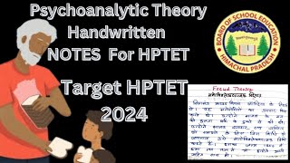 Psychoanalytic Analytical Theory Handwritten Notes Class 2 for hptet [upl. by Olivier460]