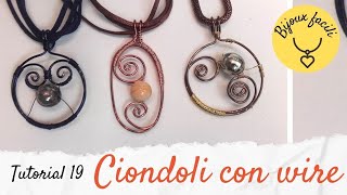 Bijoux facili tutorial 19  ciondoli facili con wire [upl. by Oletha]