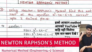 NewtonRaphsons Method  NR Method  Numerical Method  class 12  Real root upto 3 decimal Places [upl. by Adnilam]