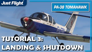 PA38 Tomahawk MSFS  Landing and Shutdown Tutorial  Just Flight [upl. by Hooke2]