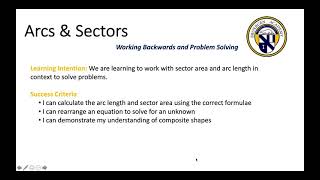 National 5 Maths  Arcs amp Sectors  Working Backwards amp Problem Solving [upl. by Legge611]